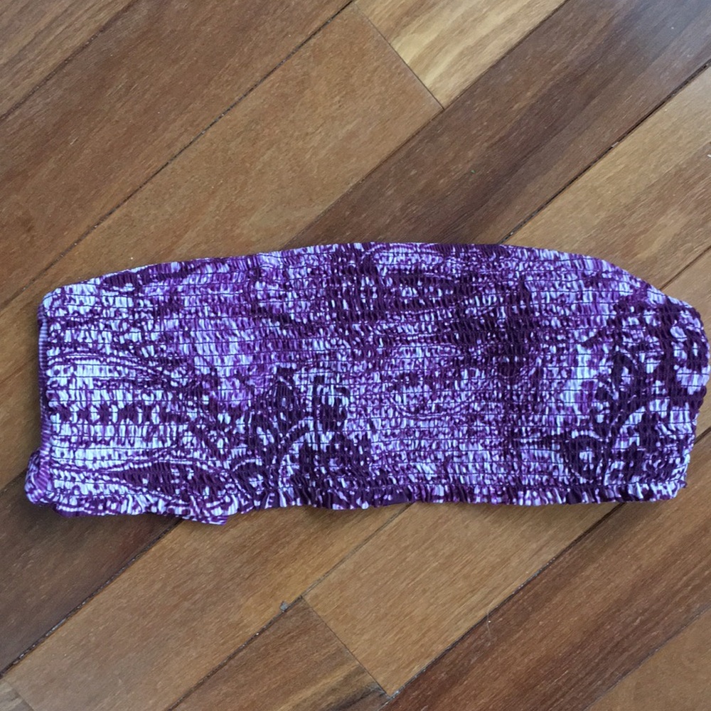 Purple strapless bikini top